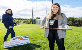 Mayor Cllr. Emma Murphy officially opens a GAA pitch in Tymon Park sumamry image