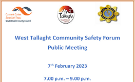 West Tallaght Community Safety Fora Public Meeting  sumamry image